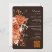 Dark Terracotta Wedding Einladung (Rückseite)