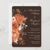 Dark Terracotta Wedding Einladung (Vorderseite)