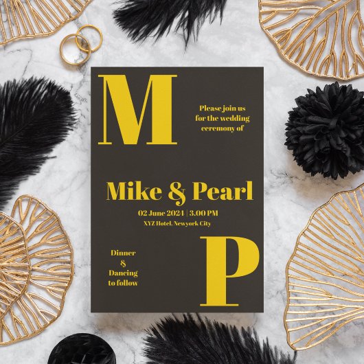 Dark Theme Wedding Einladung