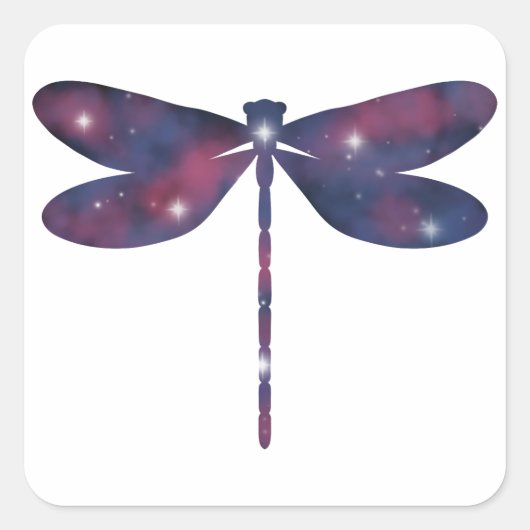 Dark Thin Dragonfly Starscape Sticker (Vorderseite)