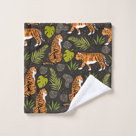 Dark Tiger Jungle Badhandtuch Set (Waschlappen)