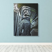 Dark tiki statue canvas print leinwanddruck (Insitu (Holzboden))