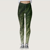 Dark to Pastel Jade Ombre Glitzer, Earth Element Leggings (Vorderseite)