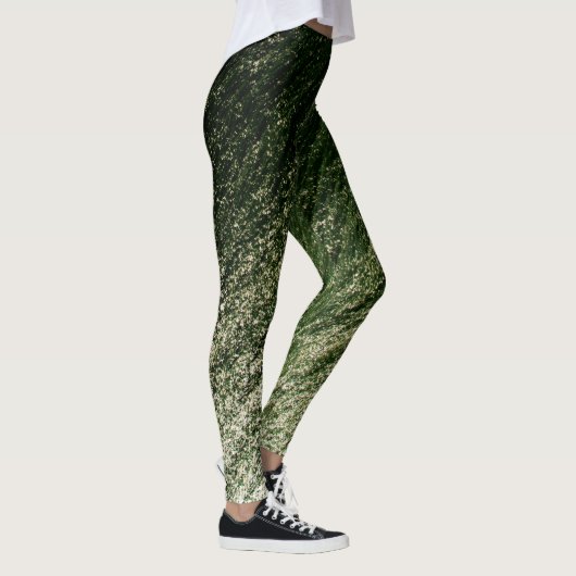 Dark to Pastel Jade Ombre Glitzer, Earth Element Leggings (Rechts)