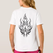 Dark Tribal Flame Mask – Abstract Fire Art Design T-Shirt (Rückseite)