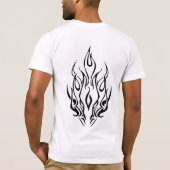 Dark Tribal Flame Mask – Abstract Fire Art Design T-Shirt (Rückseite)