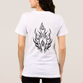 Dark Tribal Flame Mask – Abstract Fire Art Design Tri-Blend Shirt (Rückseite)