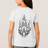 Dark Tribal Flame Mask – Abstract Fire Art Design Tri-Blend Shirt (Rückseite)
