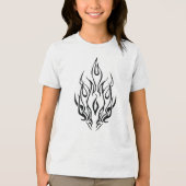 Dark Tribal Flame Mask – Abstract Fire Art Design Tri-Blend Shirt (Vorderseite)
