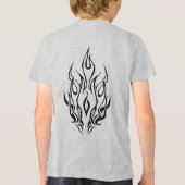 Dark Tribal Flame Mask – Abstract Fire Art Design Tri-Blend Shirt (Rückseite)