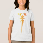 Dark Tribal Phoenix Emblem – Mythic Symbol Tri-Blend Shirt (Vorderseite)