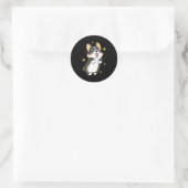 Dark Tricolor Corgi Runder Aufkleber (Tasche)