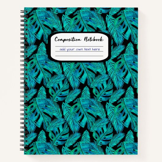 Dark Tropical Monstera Leaf-Muster Notizblock (Vorderseite)