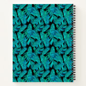 Dark Tropical Monstera Leaf-Muster Notizblock (Rückseite)