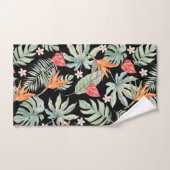 Dark Tropics Blume Foliage Fantasy mit Monogram Badhandtuch Set (Handtuch)