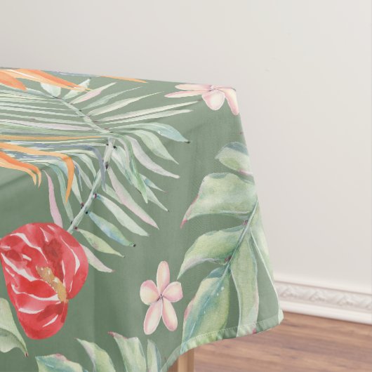 Dark Tropics Blume Foliage Fantasy mit Monogram Tischdecke (Beispiel)