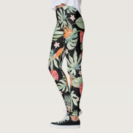 Dark Tropics Fantasy Blume Foliage Leggings