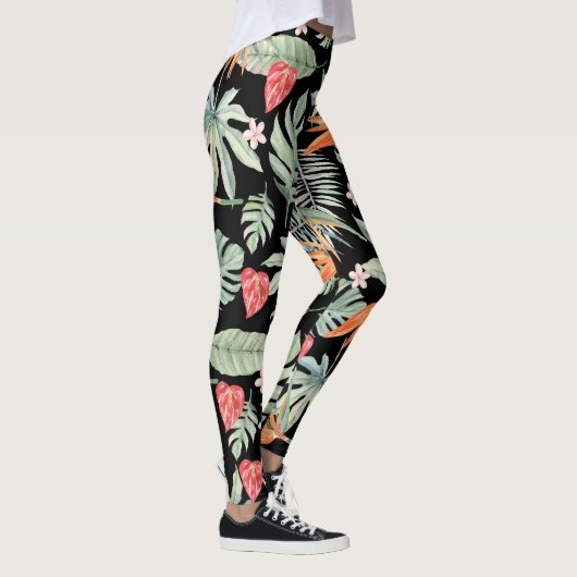 Dark Tropics Fantasy Blume Foliage Leggings (Rechts)