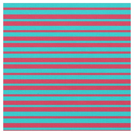 Dark Türkise & Crimson Colored Lines Stoff (Nahaufnahme)