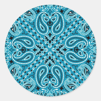 Dark Türkise Paisley Western Bandana Scarf Print Runder Aufkleber