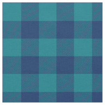 Dark Türkise und Navy Blue Gingham Kariert