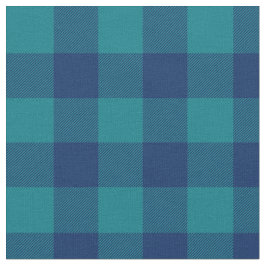 Dark Türkise und Navy Blue Gingham Kariert Stoff