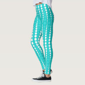 Dark Turquoise and White Polka Dot Leggings (Links)