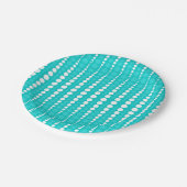 Dark Turquoise and White Polka Dots Paper Plate Pappteller (Schrägansicht)