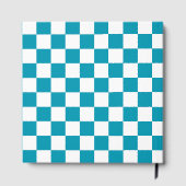 Dark turquoise checkered  gästebuch (Rückseite)