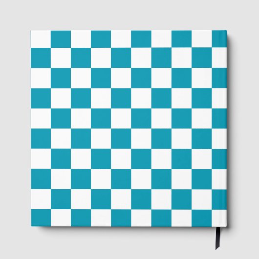Dark turquoise checkered  gästebuch (Rückseite)