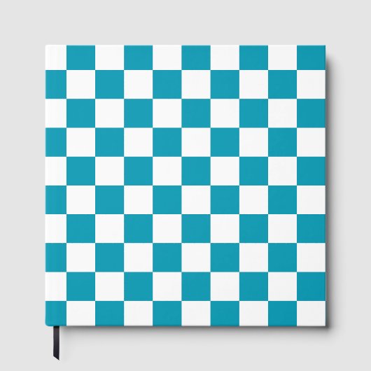 Dark turquoise checkered gästebuch (Vorderseite)