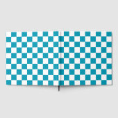 Dark turquoise checkered  gästebuch (Voll)
