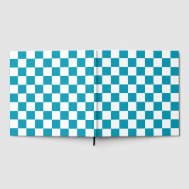 Dark turquoise checkered  gästebuch