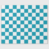 Dark turquoise checkered  geschenkpapier (Flach)