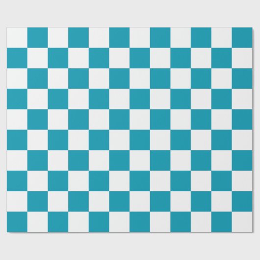 Dark turquoise checkered  geschenkpapier (Flach)