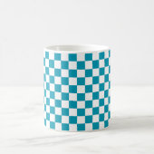 Dark turquoise checkered  kaffeetasse (Mittel)