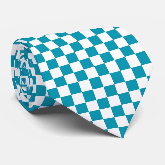 Dark turquoise checkered  krawatte