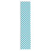 Dark turquoise checkered  kurzer tischläufer (Vorderseite)