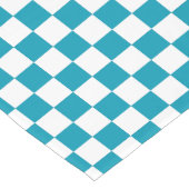 Dark turquoise checkered  kurzer tischläufer (Ecke)