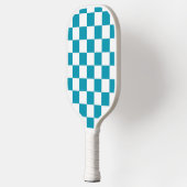 Dark turquoise checkered  pickleball schläger (Links)