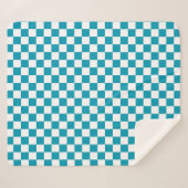 Dark turquoise checkered  sherpadecke (Vorderseite (Horizontal))
