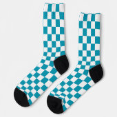 Dark turquoise checkered  socken (Linkes Detail)