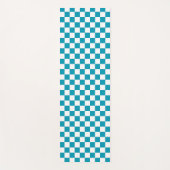 Dark turquoise checkered  yogamatte (Vorderseite)