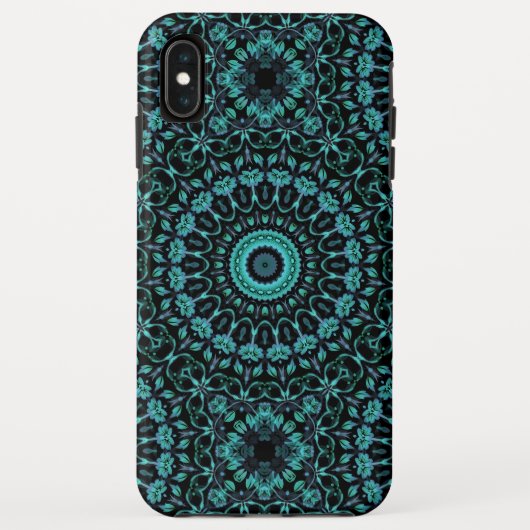 Dark Turquoise Floral Mandala Case-Mate iPhone Hülle (Rückseite)