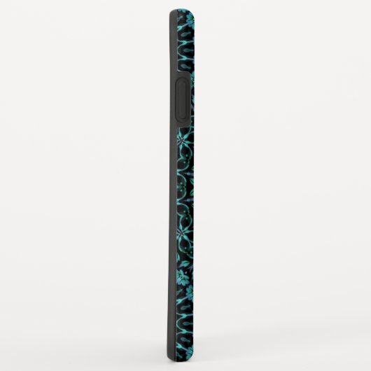 Dark Turquoise Floral Mandala Case-Mate iPhone Hülle (Hinten/Rechts)
