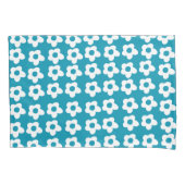 Dark Turquoise Floral Pillow Case Kissenbezug (Vorderseite)