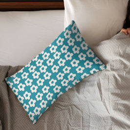 Dark Turquoise Floral Pillow Case Kissenbezug