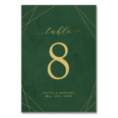 Dark Turquoise Gold Line Sitzkarte Tischnummer (Vorderseite)