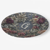 Dark und Moody Floral Pappteller (Schrägansicht)