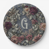 Dark und Moody Floral Pappteller (Vorderseite)